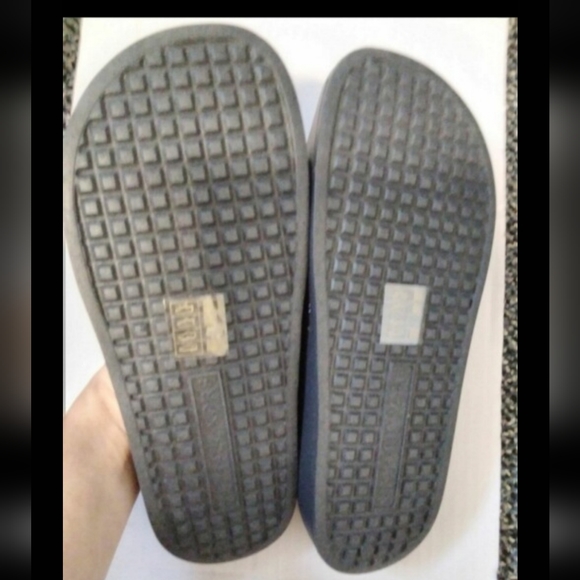 NEW SZ 7 NAVY BLUE MICHEAL KORS RHINESTONE SLIDES SANDALS - Picture 3 of 3